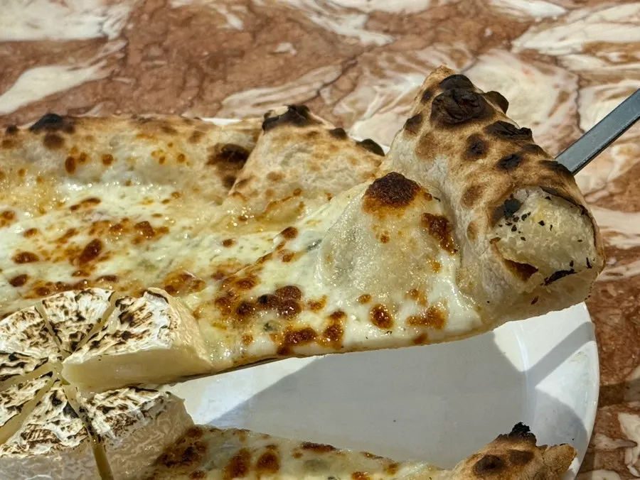 Pizza with Camembert cheese