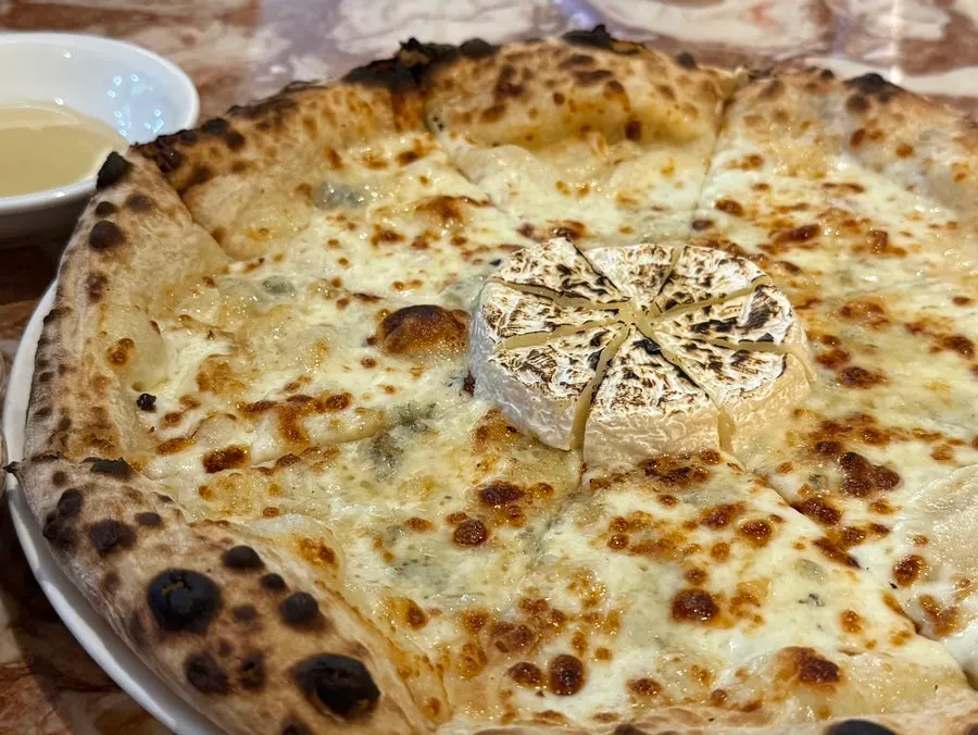 Slice of Gorgonzola pizza
