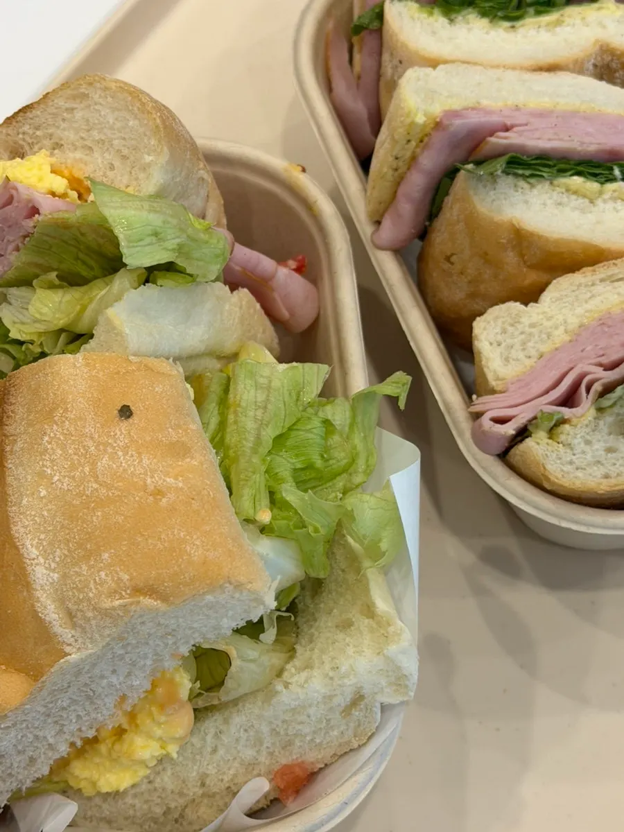 Cross-section comparison of Town Sandwich and truffle jambon sandwich