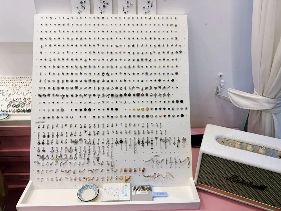 Piercing types inside the shop