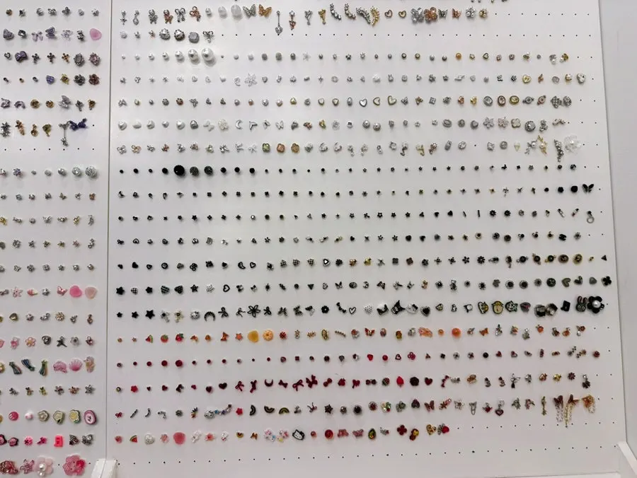 Piercings displayed in variety