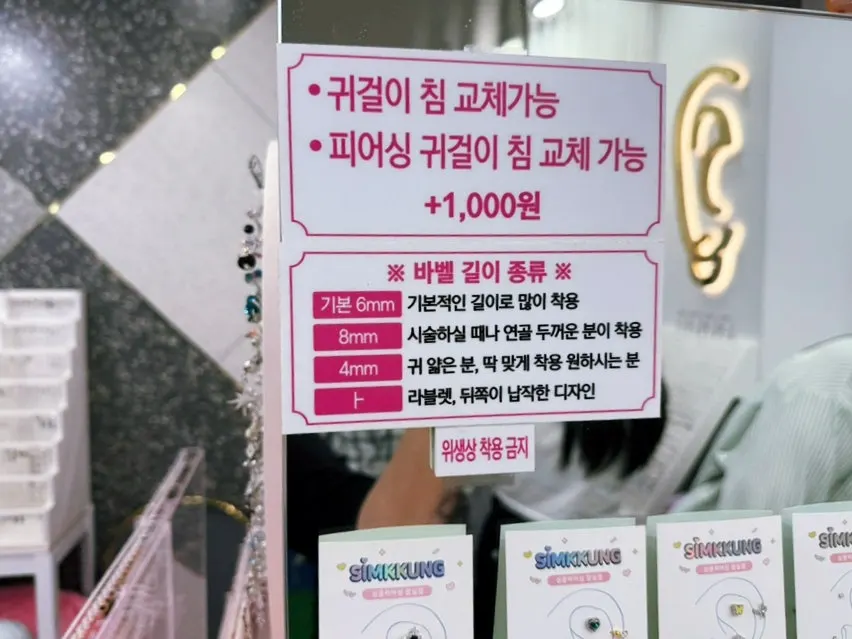 Product types including body piercings