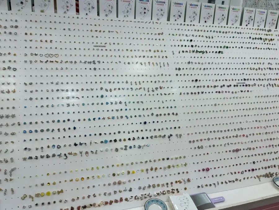 Piercings displayed and sorted by color