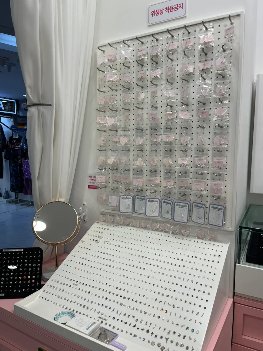 Silver piercing display corner