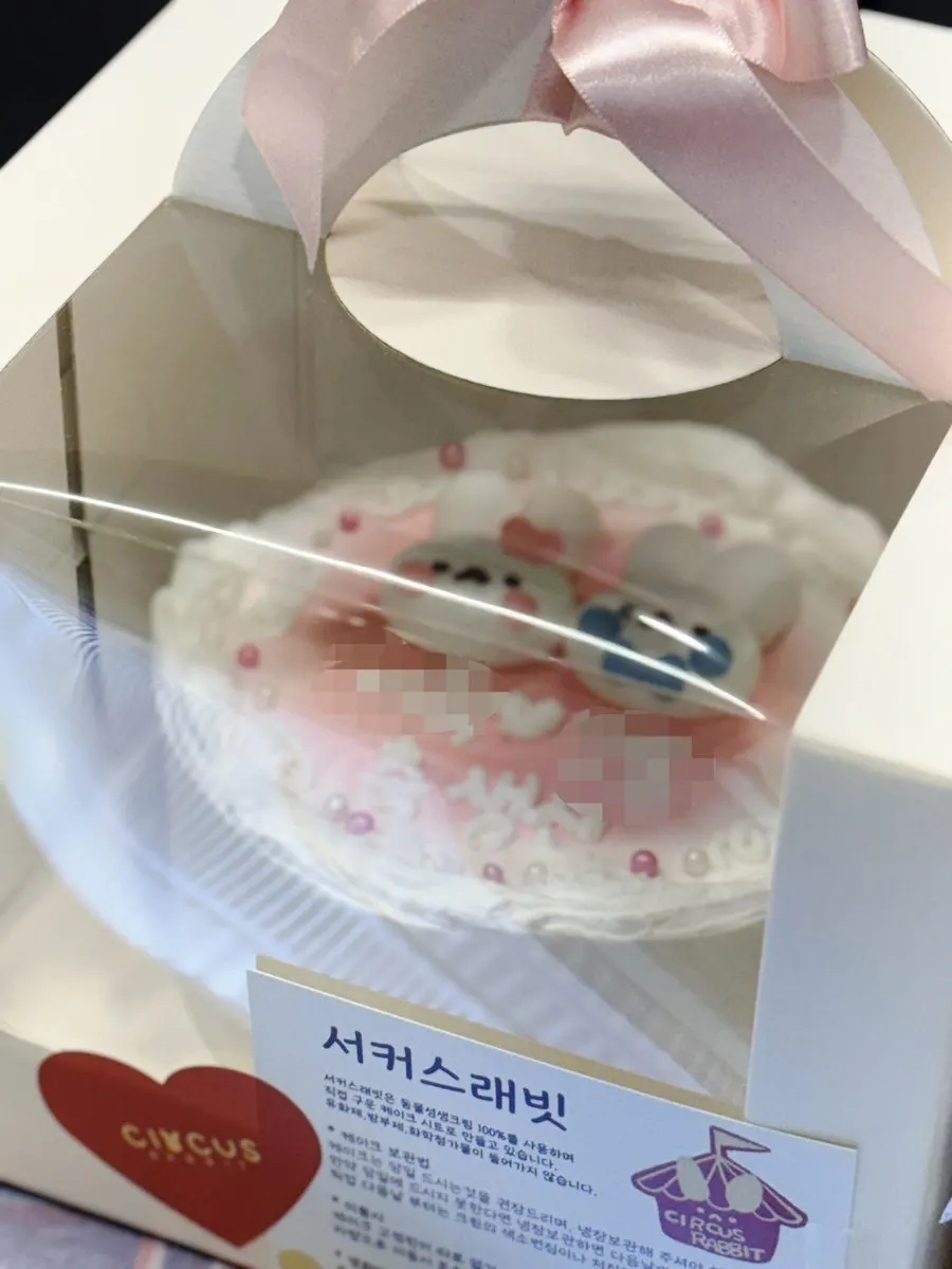 Vertical photo of the picked-up Circus Rabbit rabbit cake