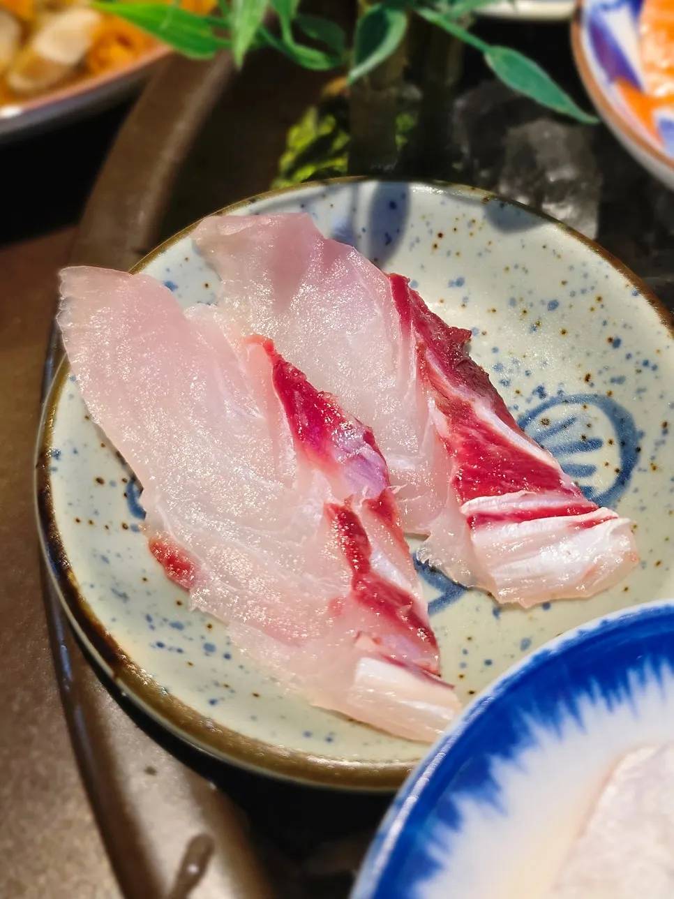 두툼하게 썰린 숙성회 한 점