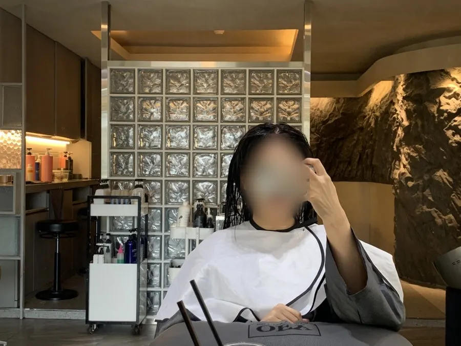吹干前湿发状态的灰棕色