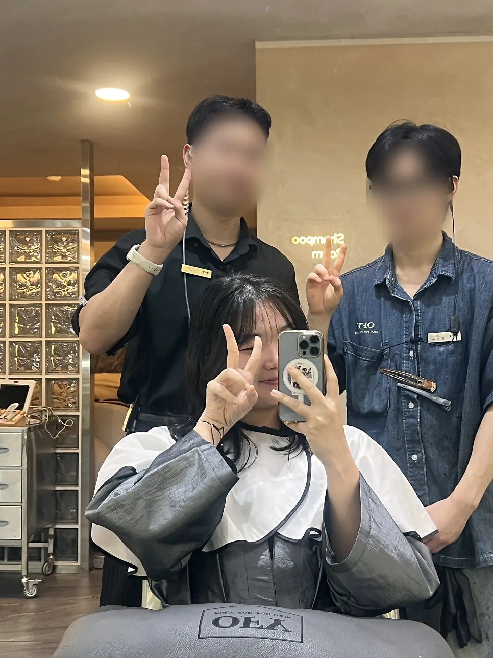 자연스러운 C컬과 S컬이 살아 있는 긴 머리