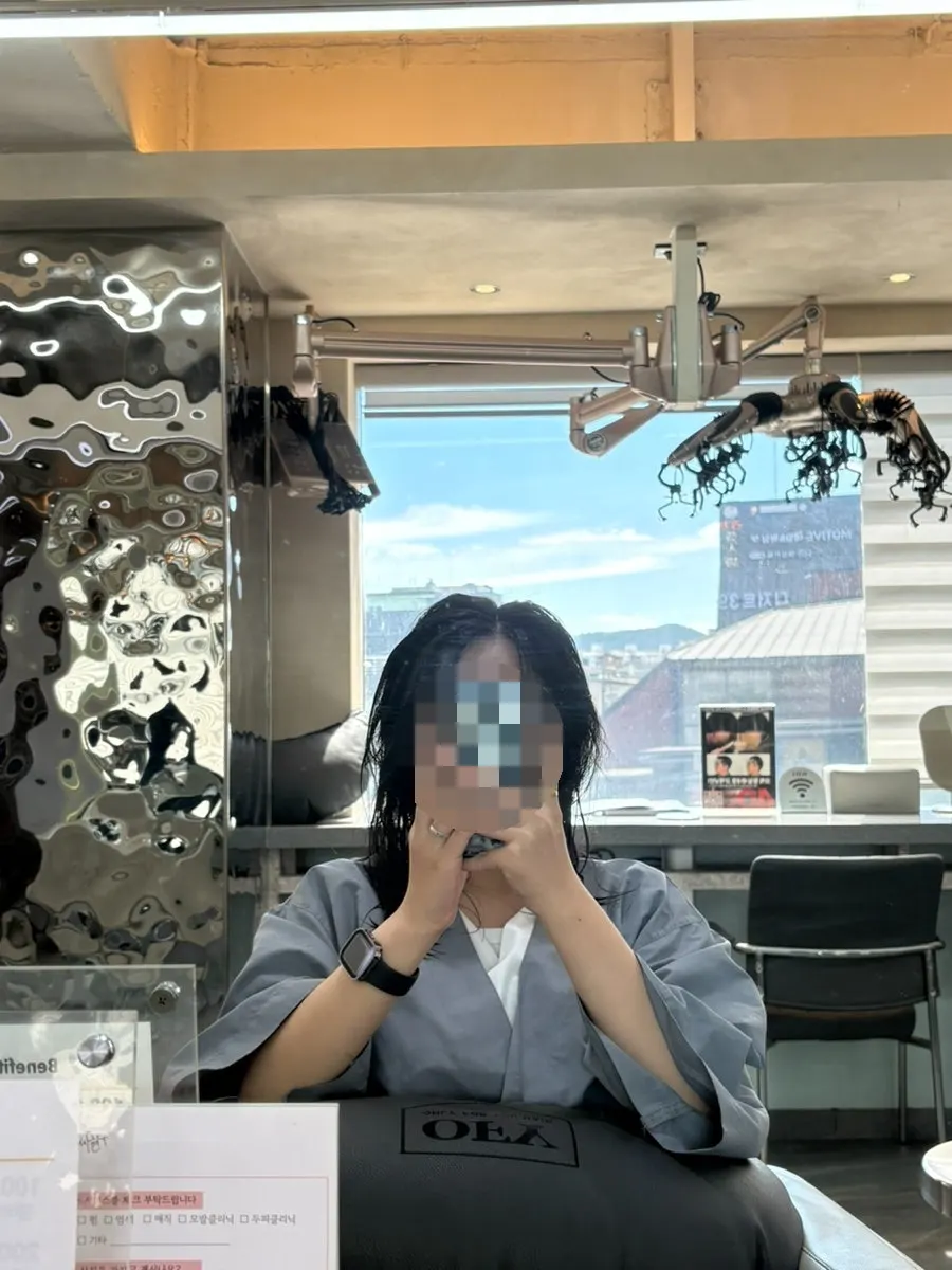 클리닉 후 부드러워진 모발