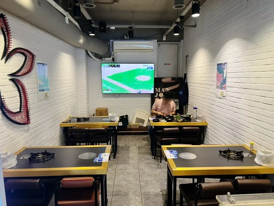 Interior with widely spaced tables