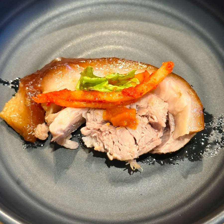 Close-up of soft jokbal meat