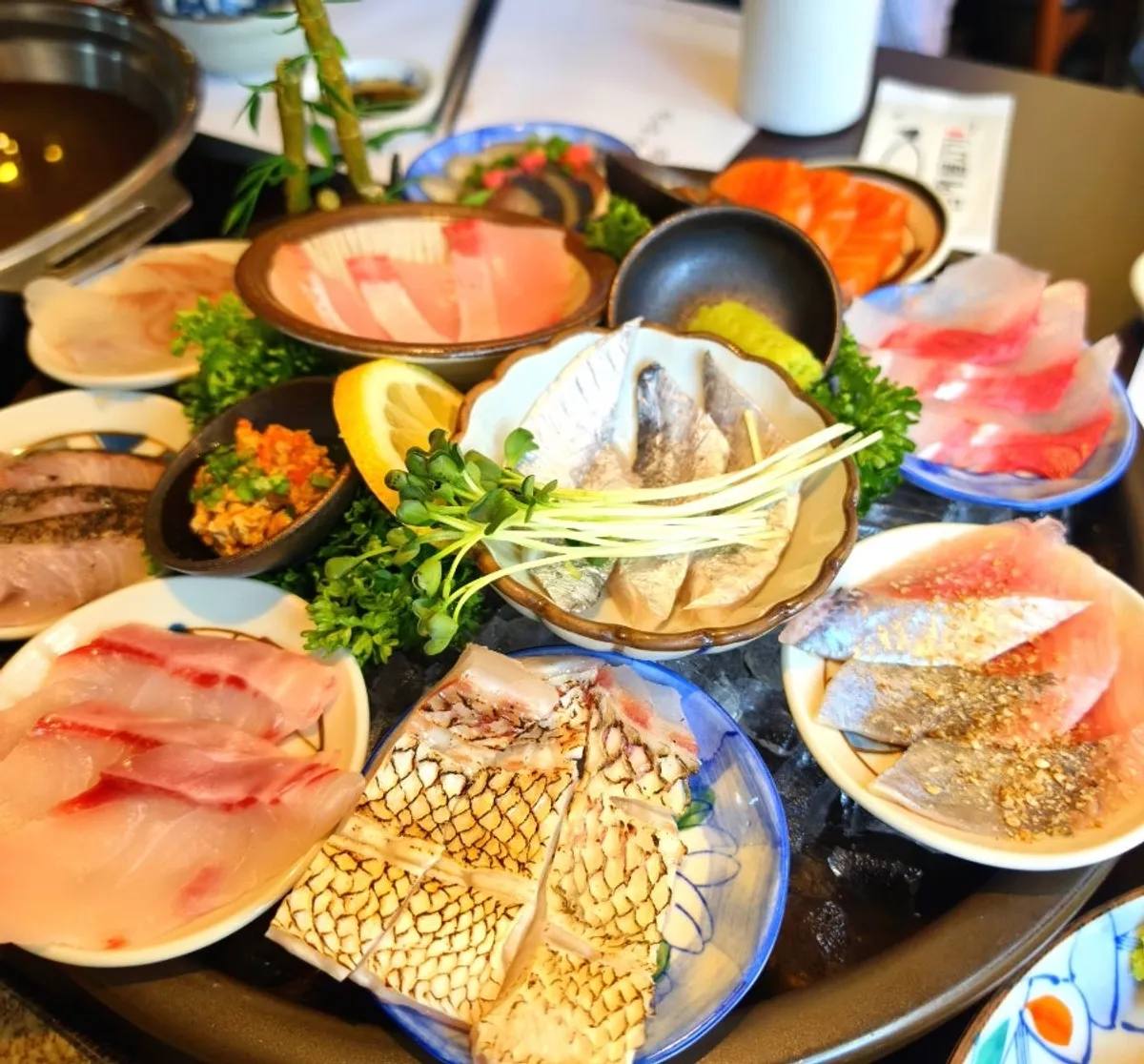 Sashimi omakase set spread at Namhae Fish Jamsilsaenae Branch