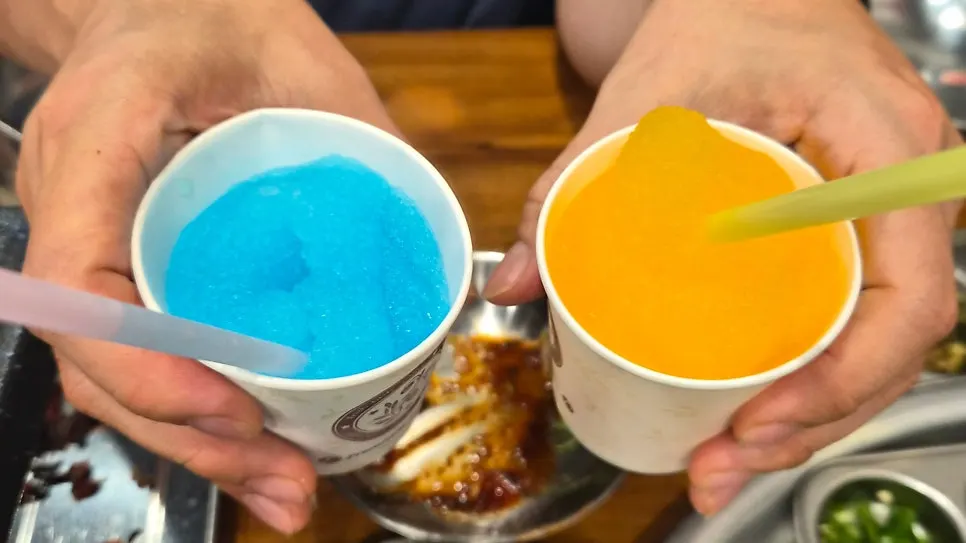 Nostalgic slushie served for dessert