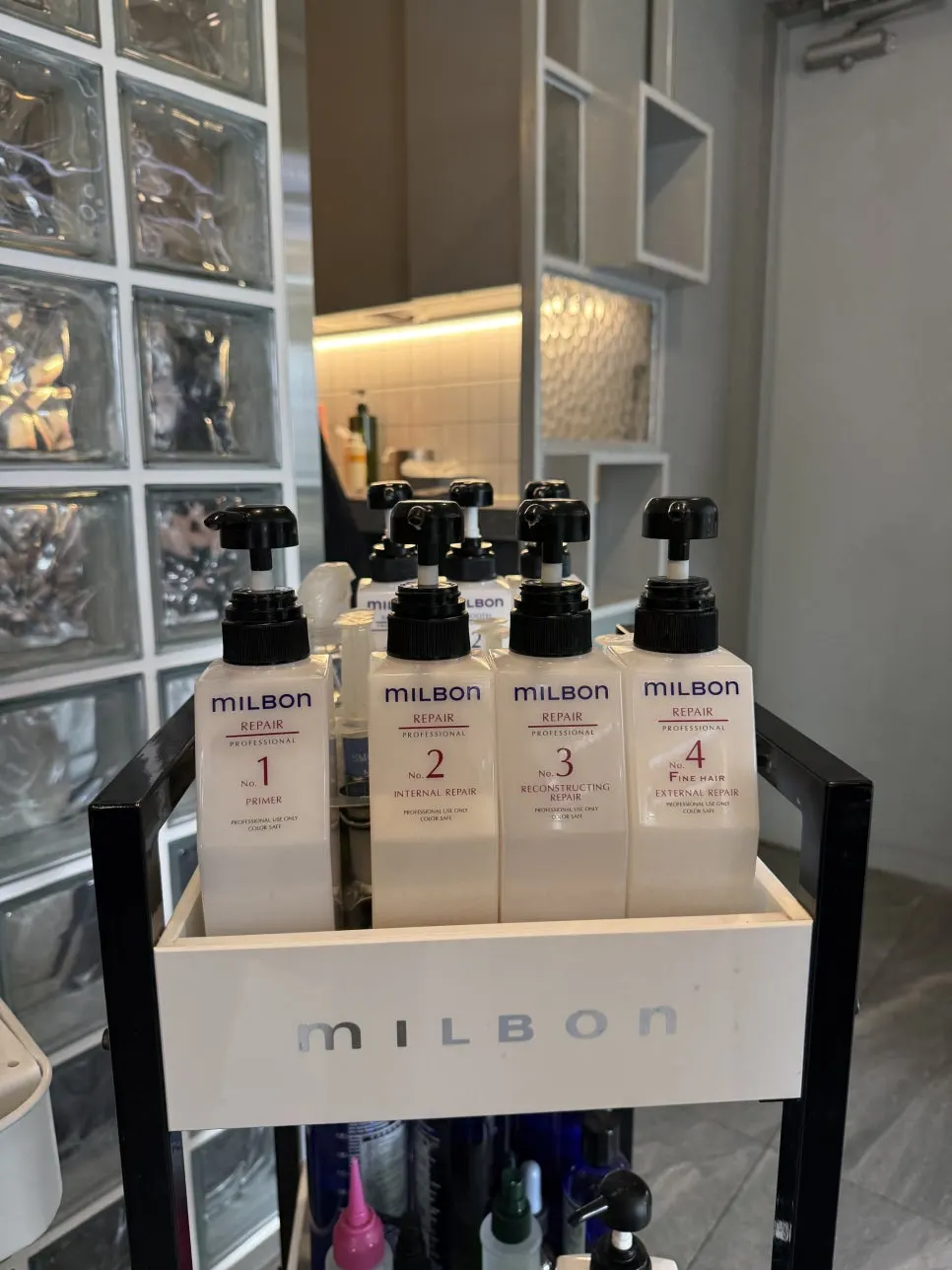 Milbon repair clinic products used for the treatment