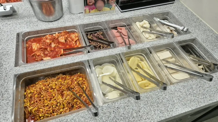 Sauce bar with various sauces