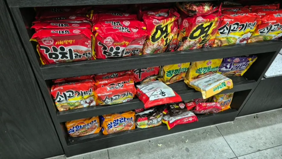 Self-serve ramyeon and side menu corner