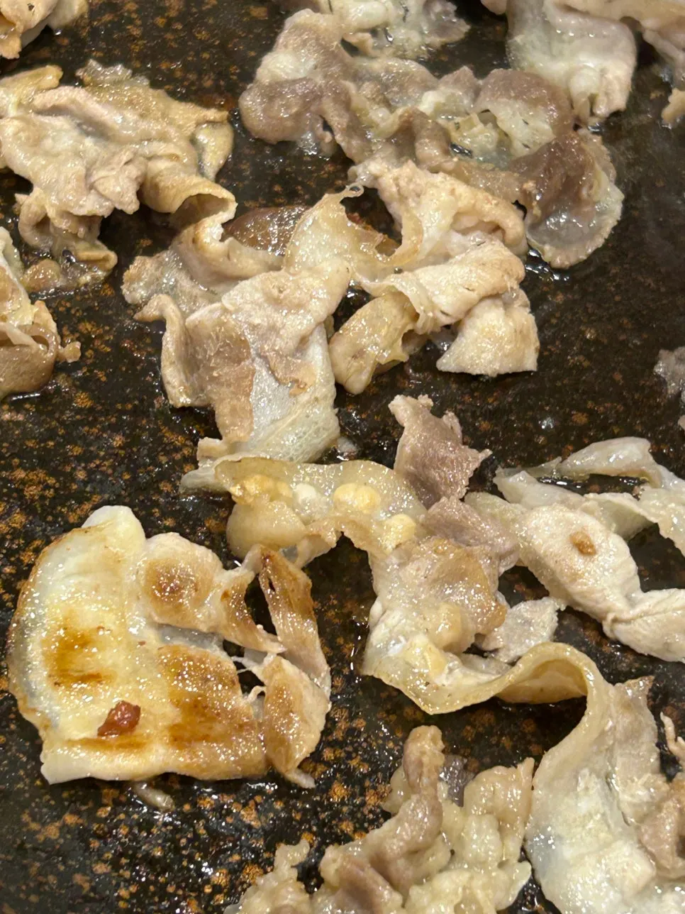 Plate of thinly sliced shaved pork belly