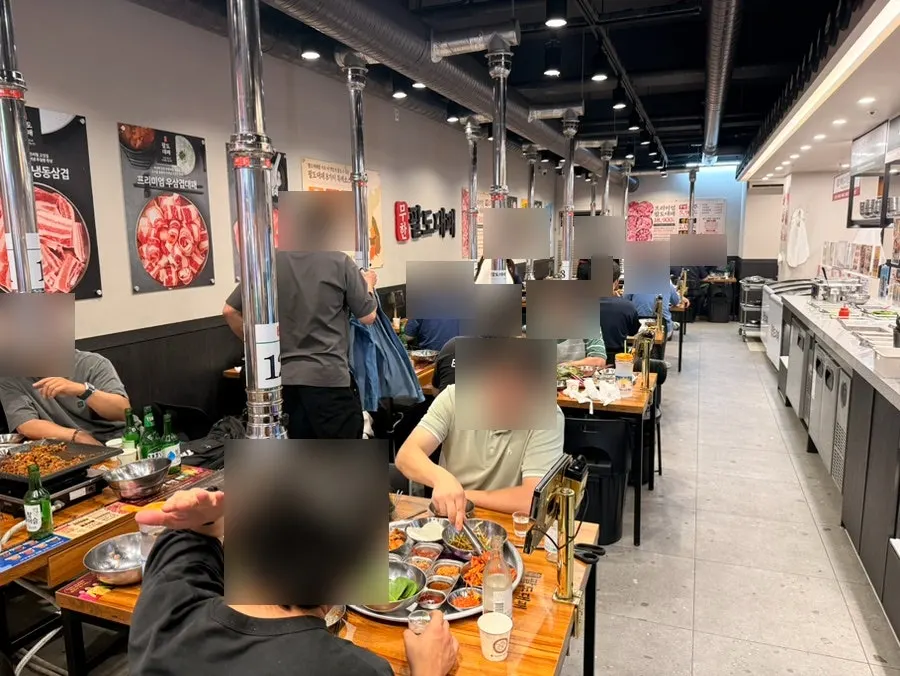 Interior split around the self-serve bar
