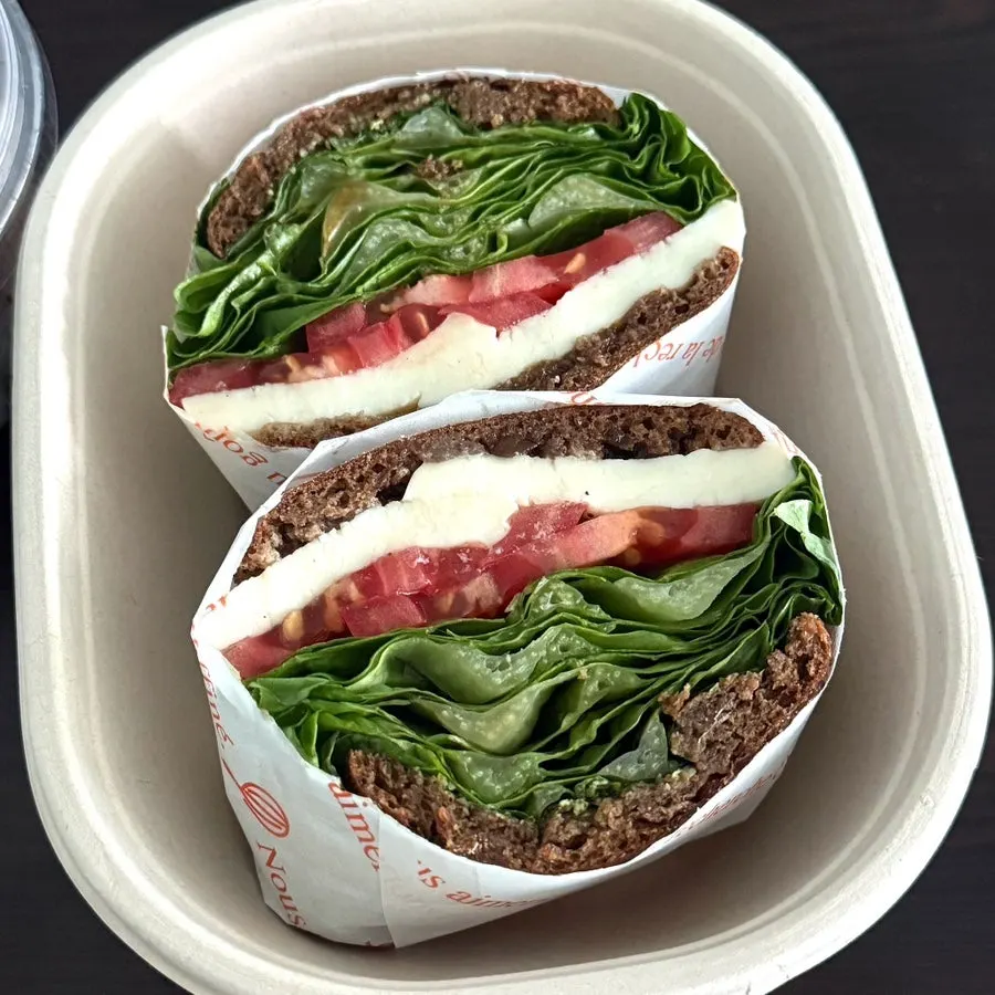 Caprese bun enjoyed with coffee