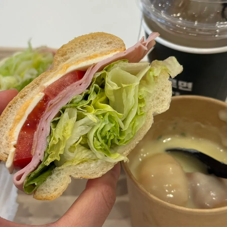 Crispy toasted in-house baguette sandwich