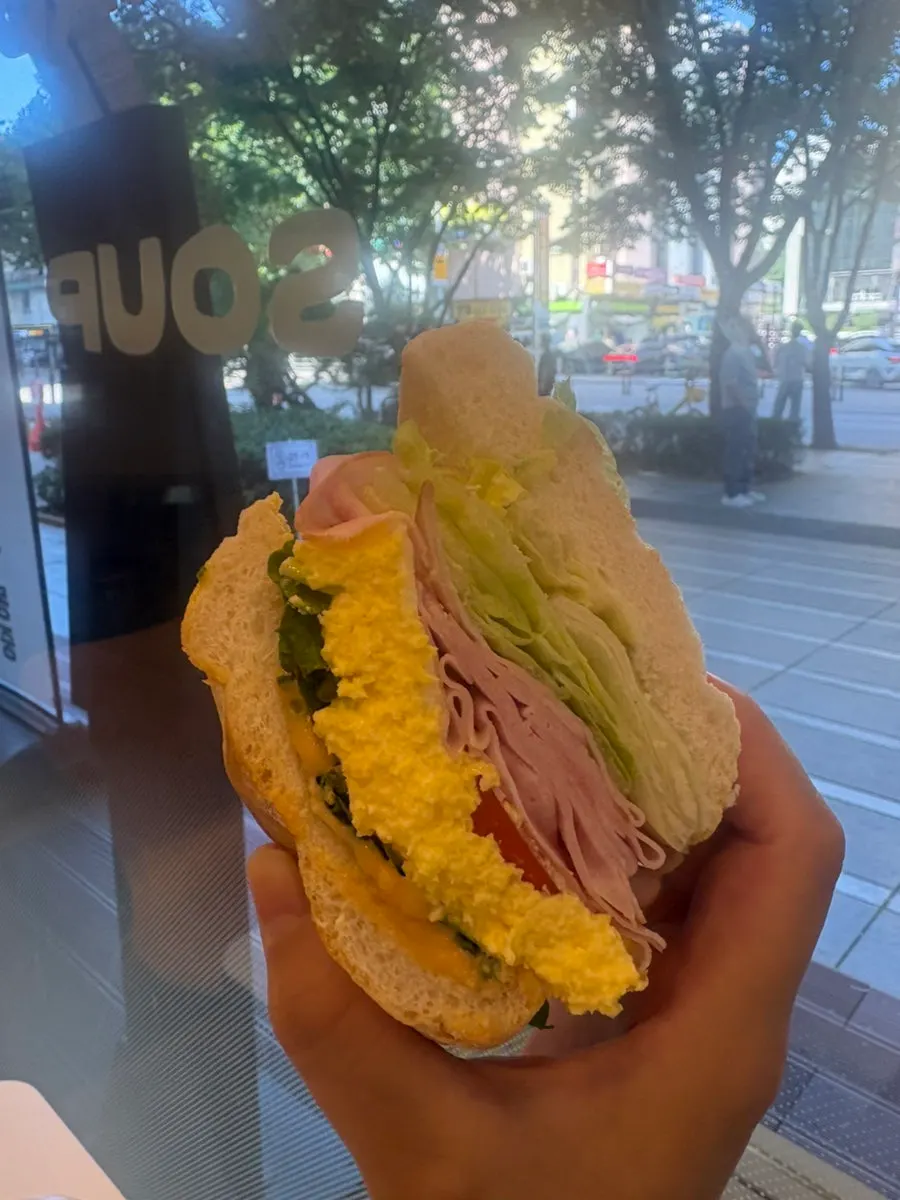 Bitten Town Sandwich showing the filling inside