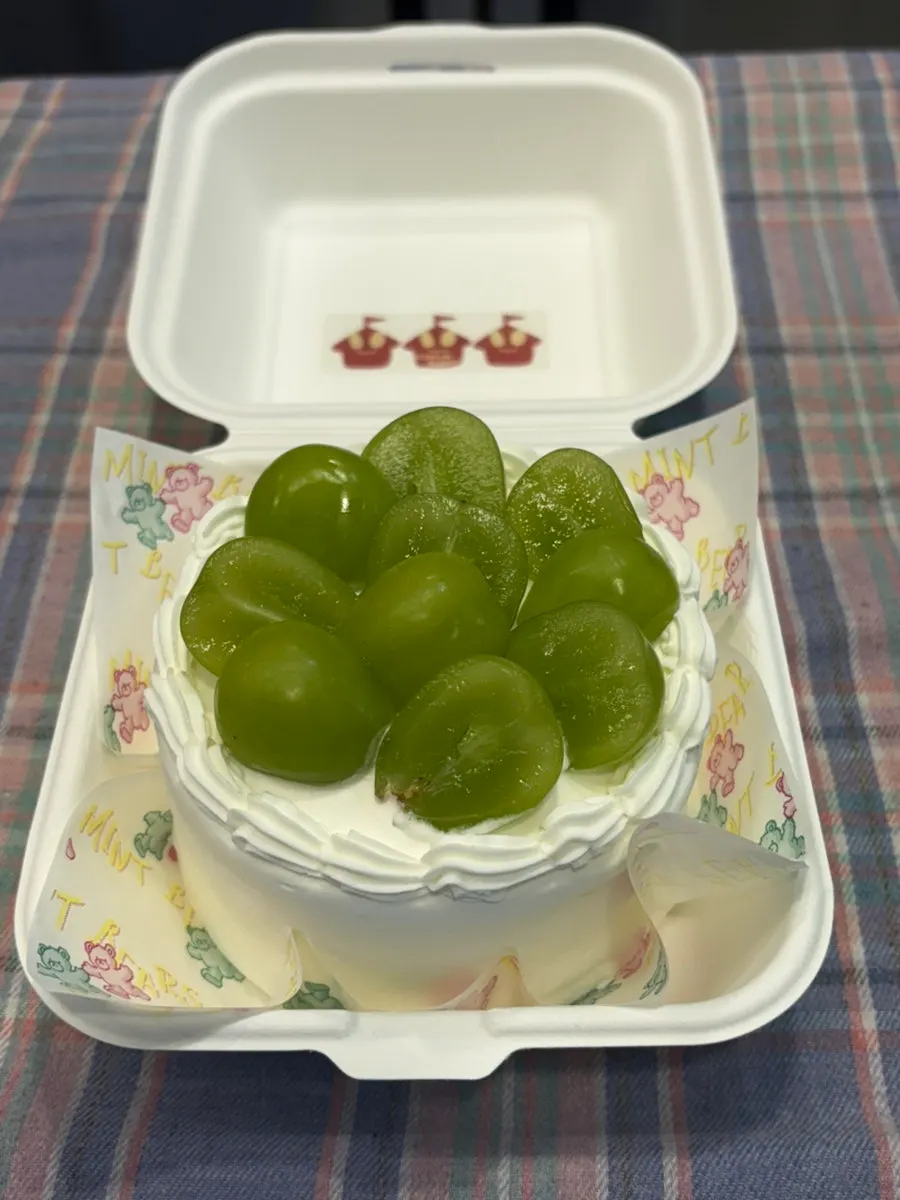 샤인머스켓 올라간 계절과일 도시락 케이크