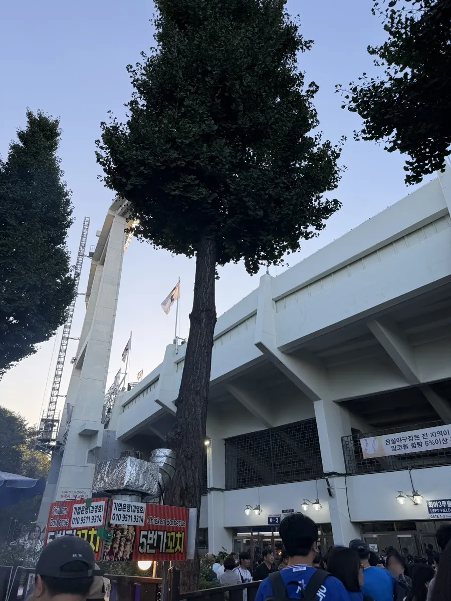 Path to the 3rd base outfield entrance at Jamsil Baseball Stadium