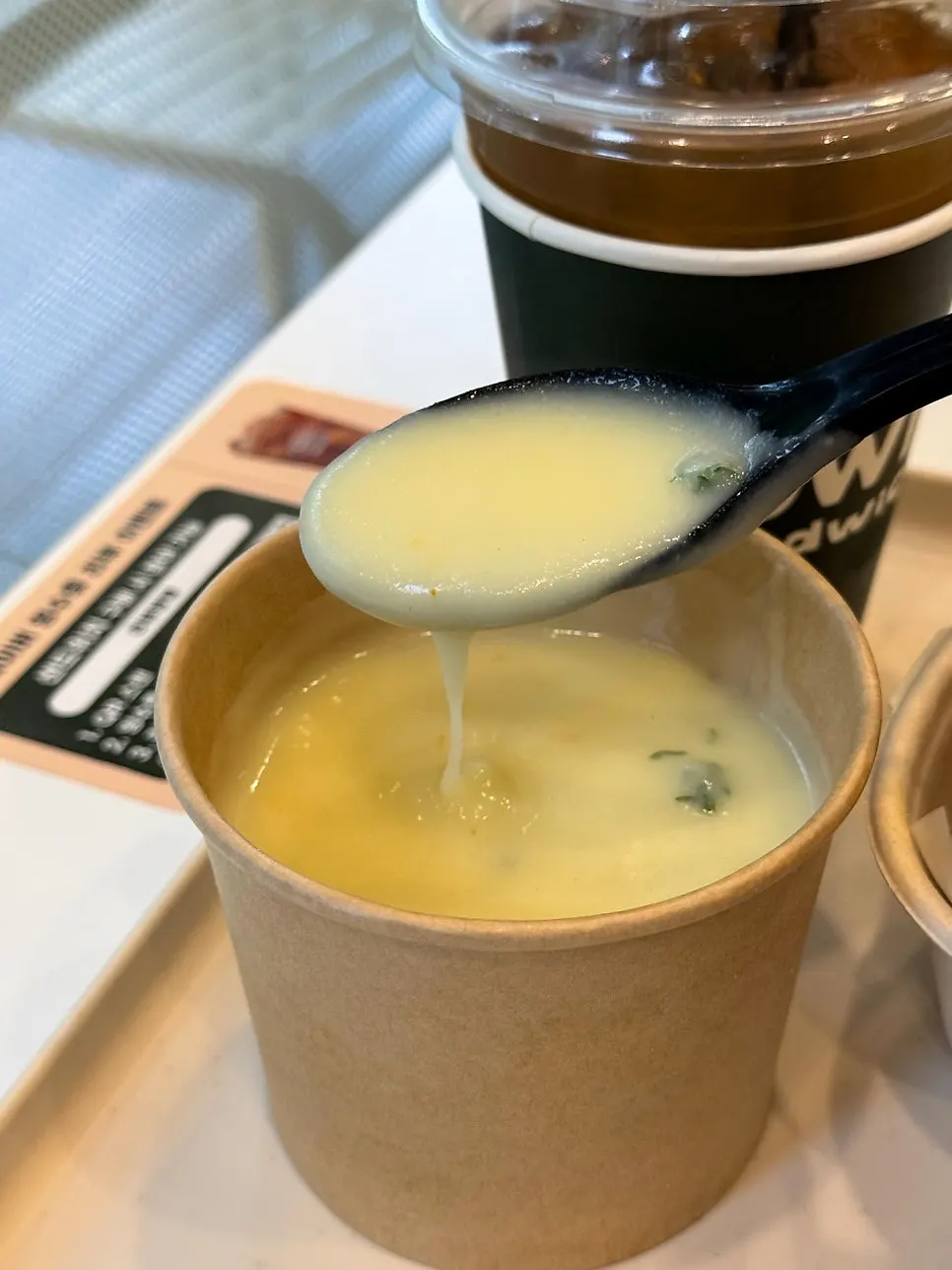 A bowl of dippable cream soup
