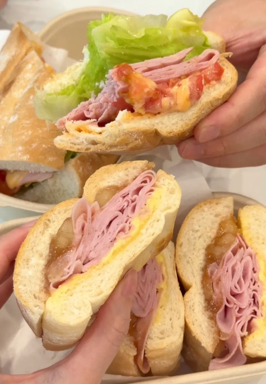 Two sandwiches placed on the table
