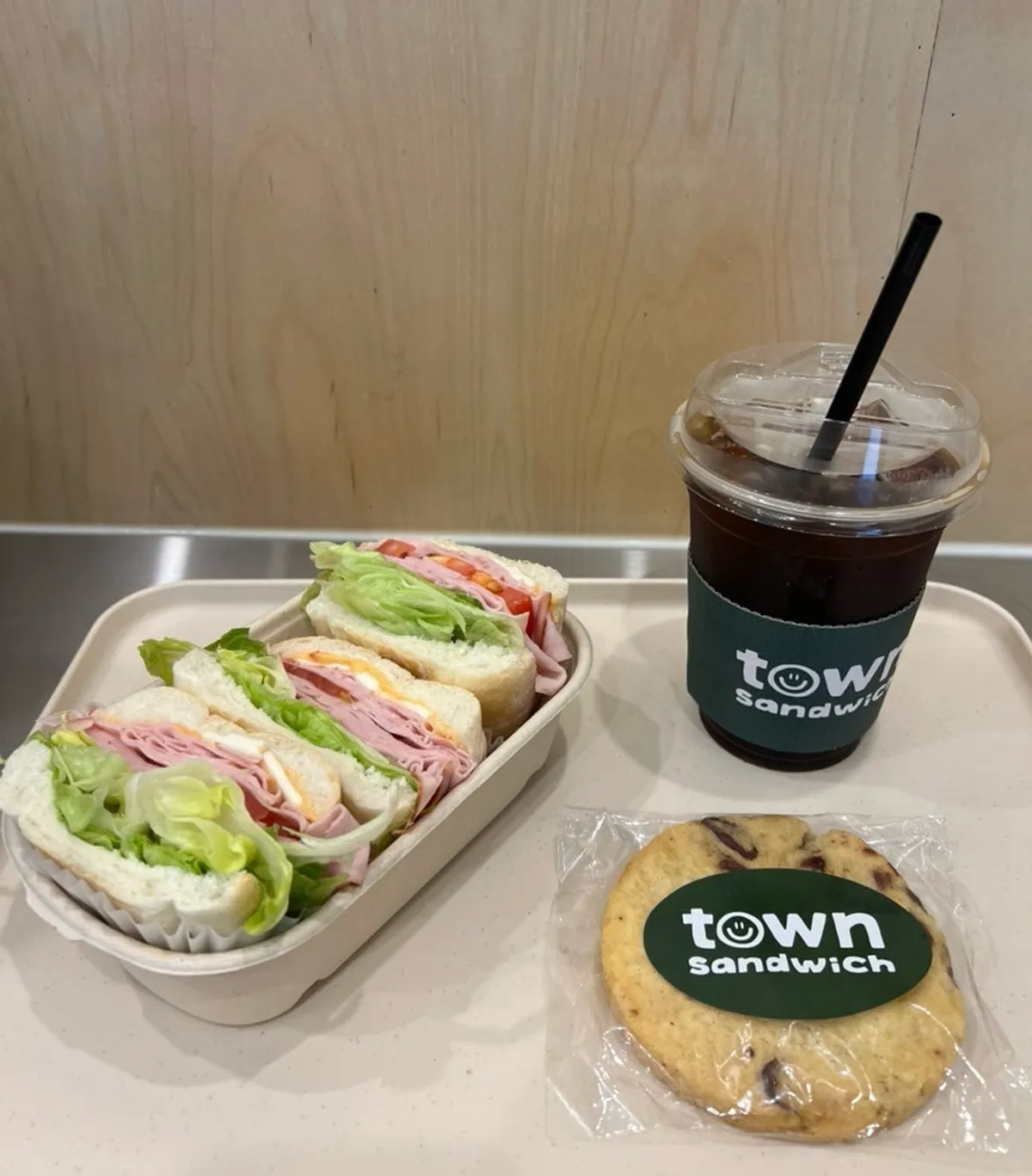 Free cookie served with the Town Sandwich