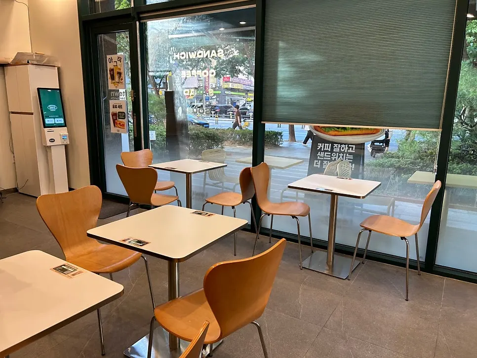 Store tables spaced generously apart