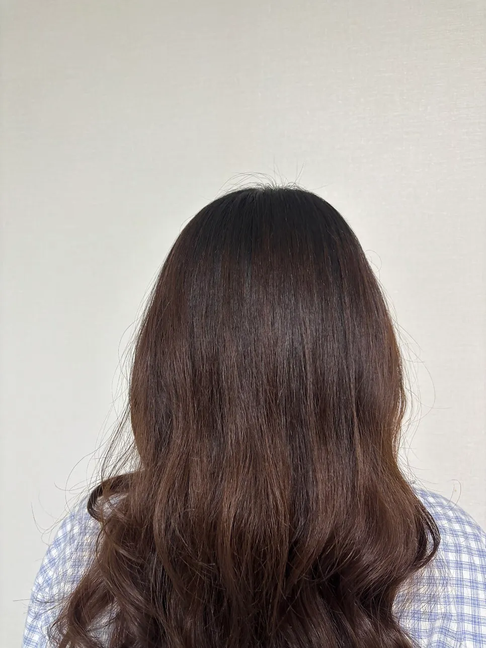 Brown hair mixed with red tones before dyeing