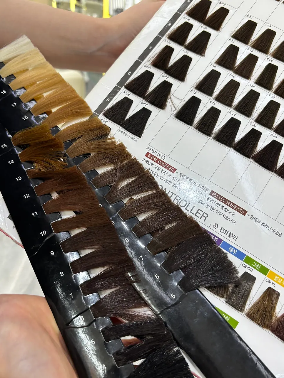 Dye consultation using a color chart