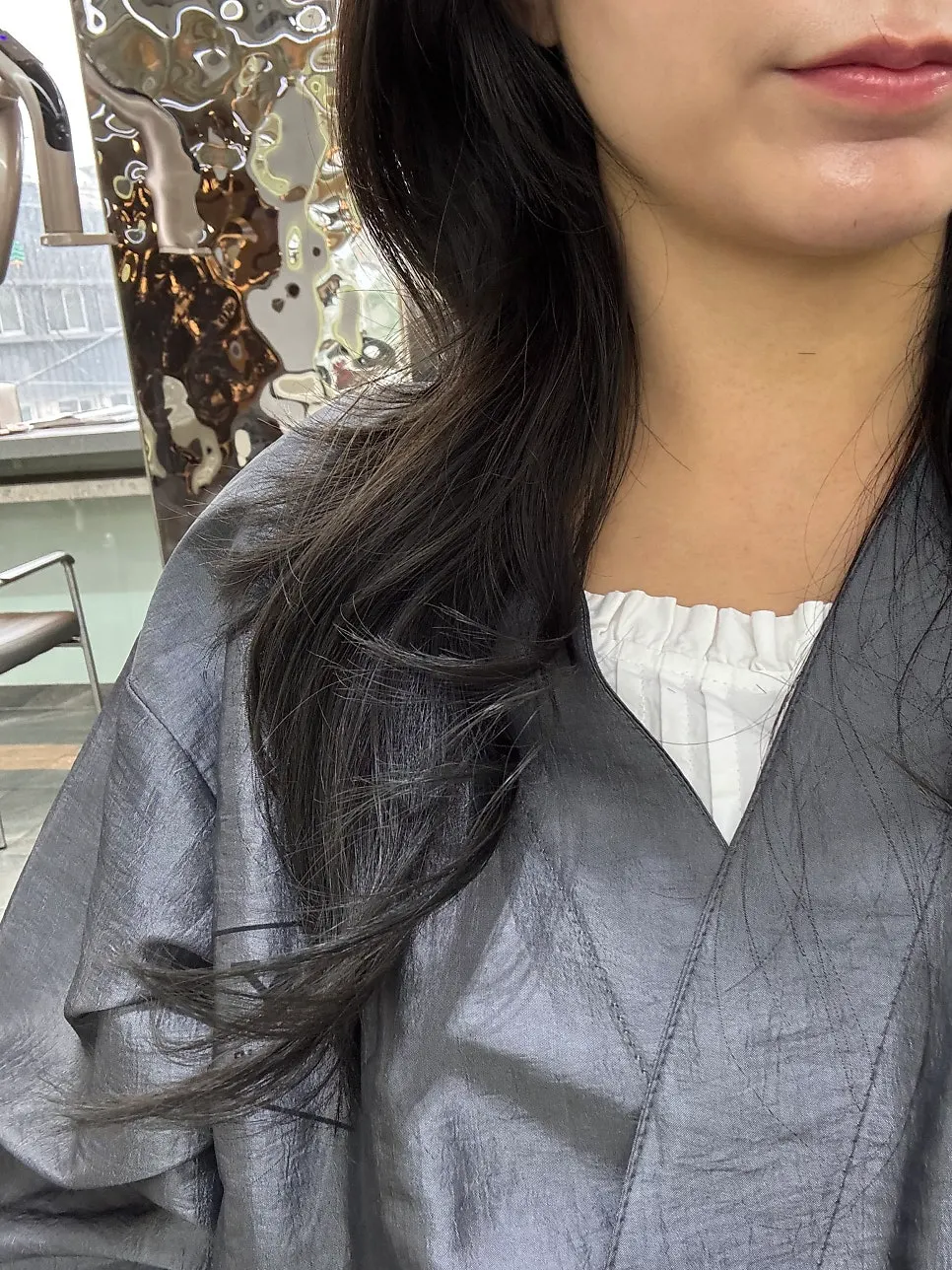 Calm mint brown color after the dye is finished