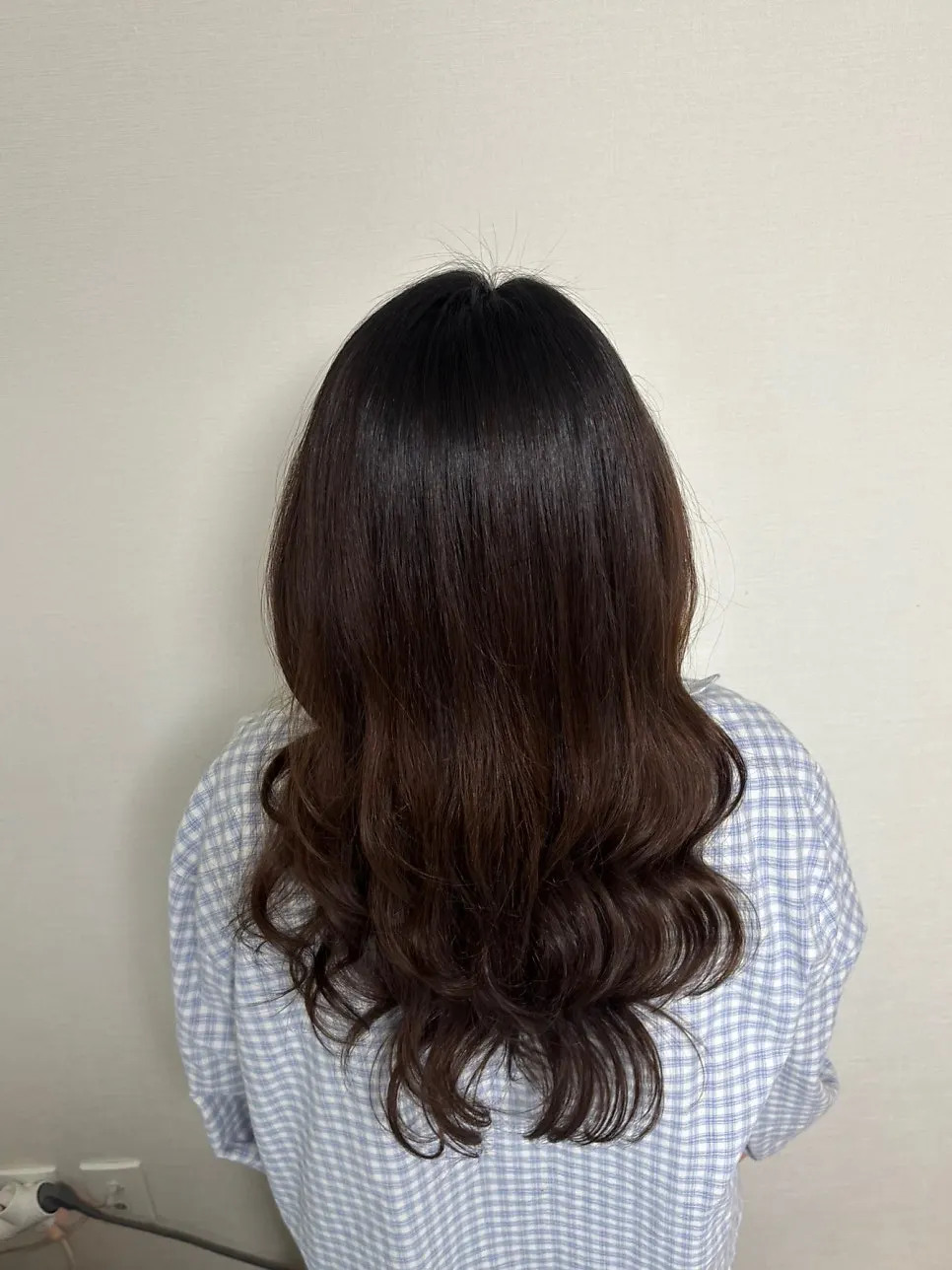 Before and after hair color comparison