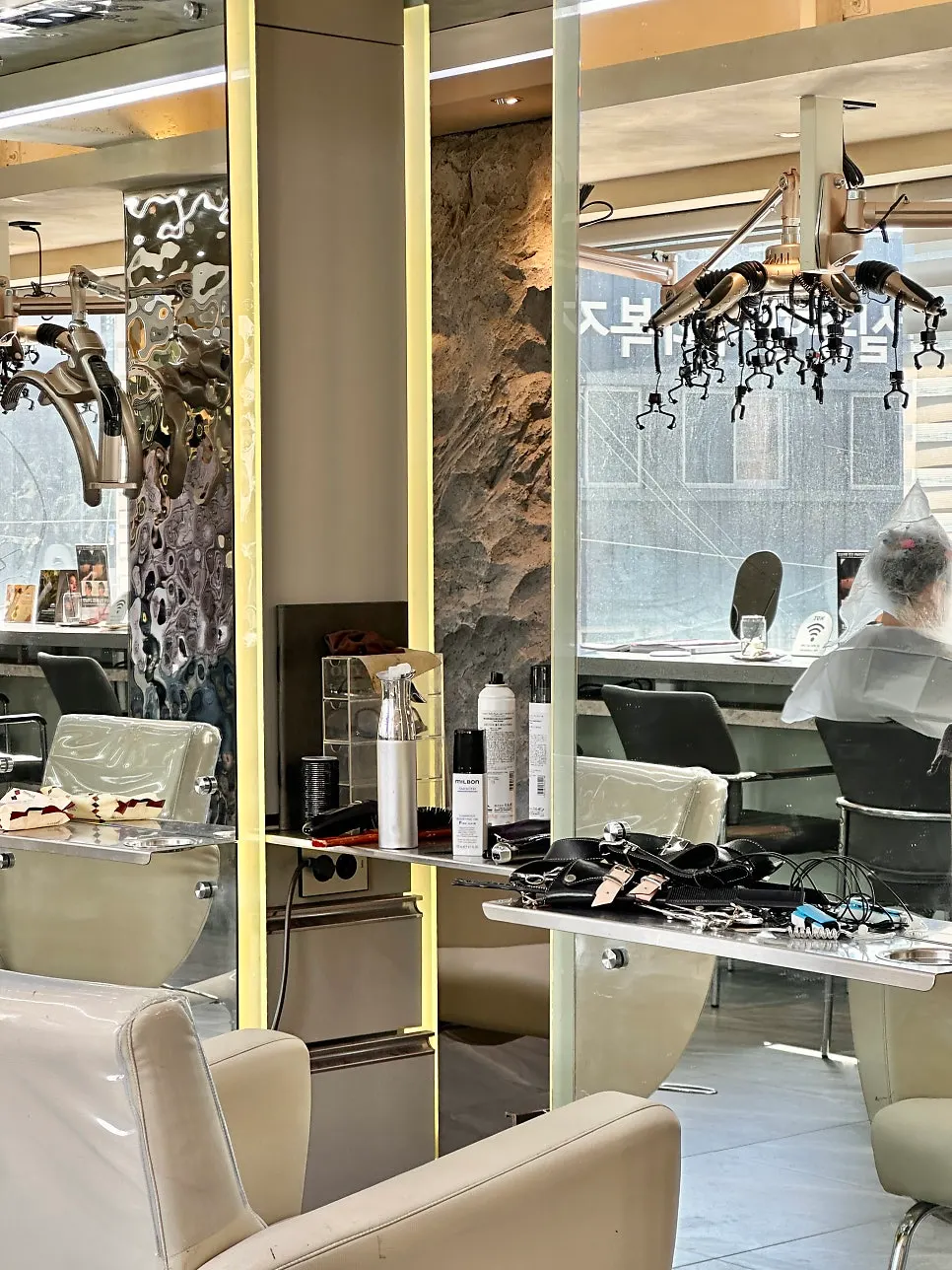 Spacious hair salon interior