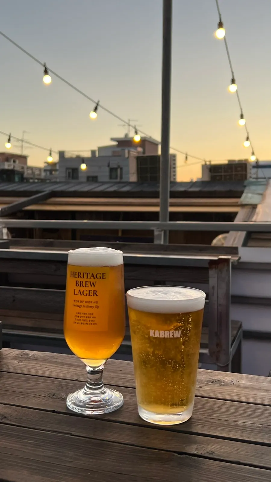 Craft lagers and bunsik snacks ordered