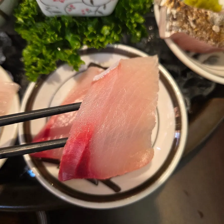 Rich yellowtail and a selection of aged sashimi