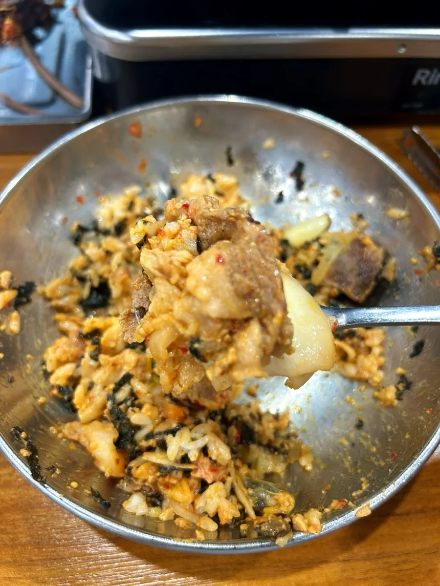 Two bowls of meat bibimbap made with cheonggukjang and gochujang