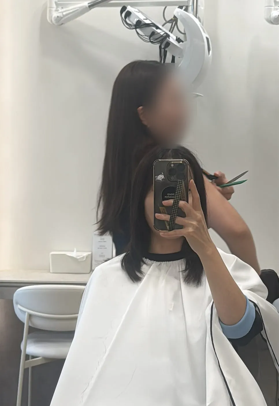 Mid-process shot of the layered cut work