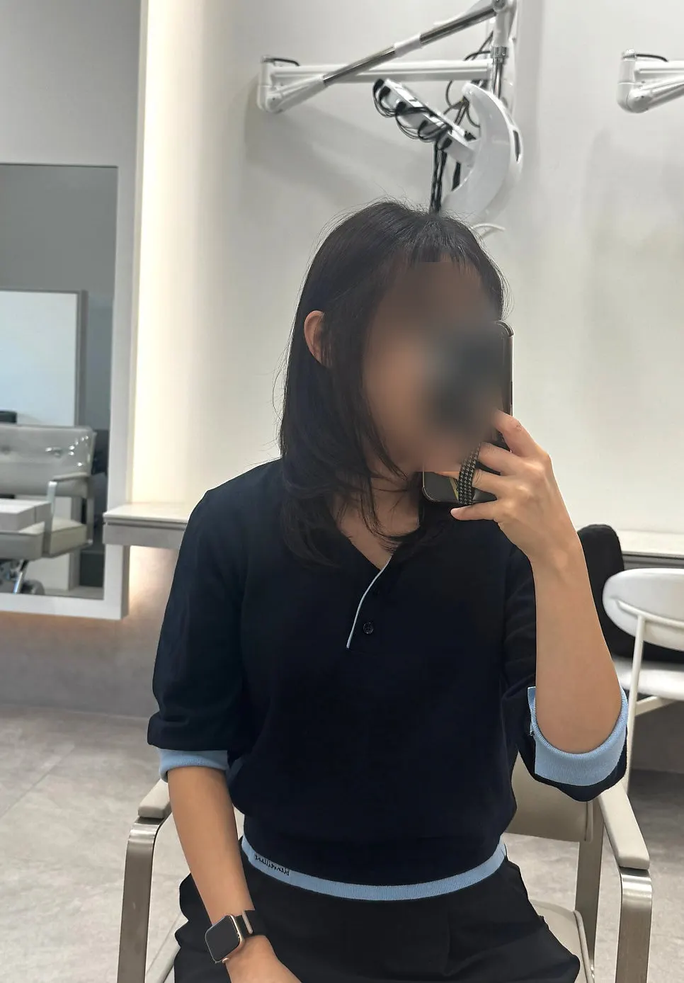 Hair texture styled by the layered cut