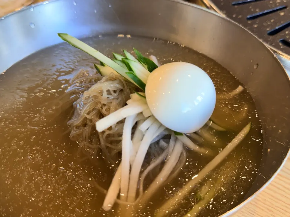 살얼음이 뜬 물냉면 한 그릇
