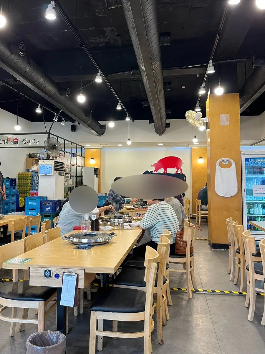 Restaurant interior with group tables