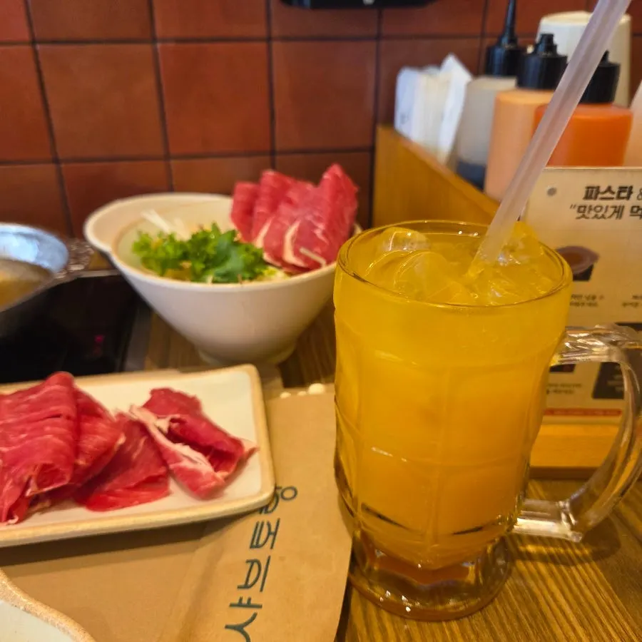 The meal wrapped up after shabu-shabu, pasta and egg porridge