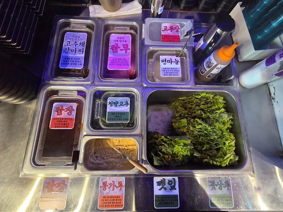 Menu lineup at the BBQ restaurant