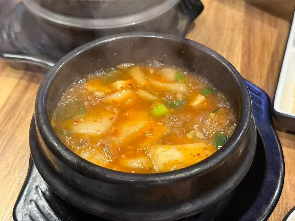 A bowl of doenjang jjigae from the BBQ restaurant