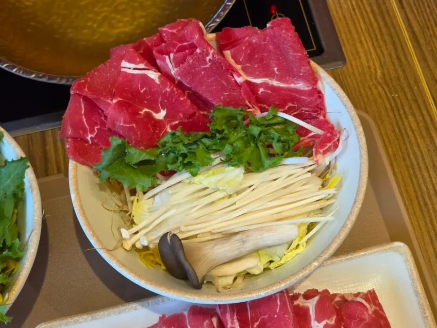 Plate of added vegetables and beef