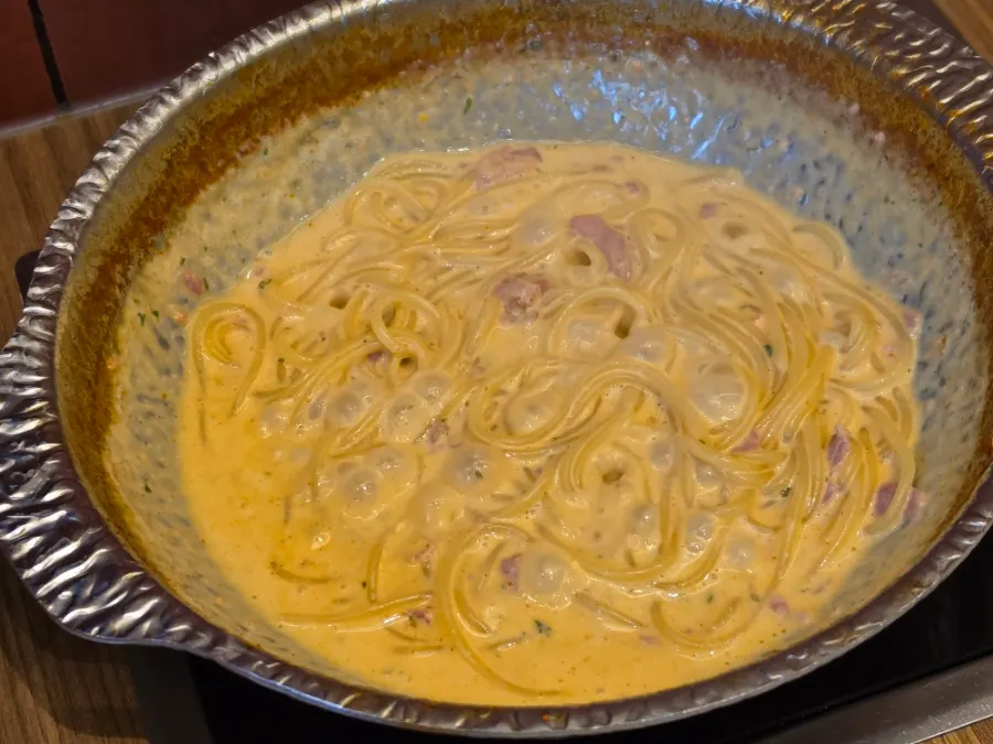 Homemade cream pasta
