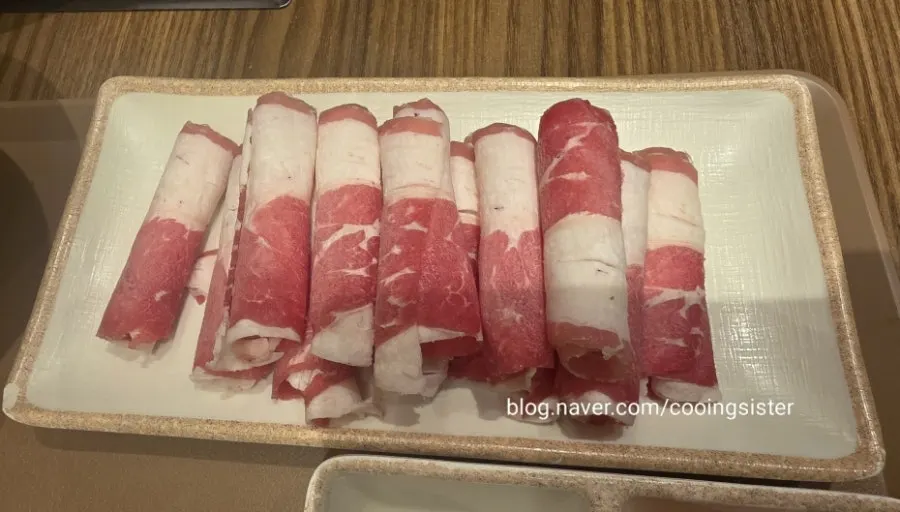 Shabu-shabu ingredients and special dipping sauce
