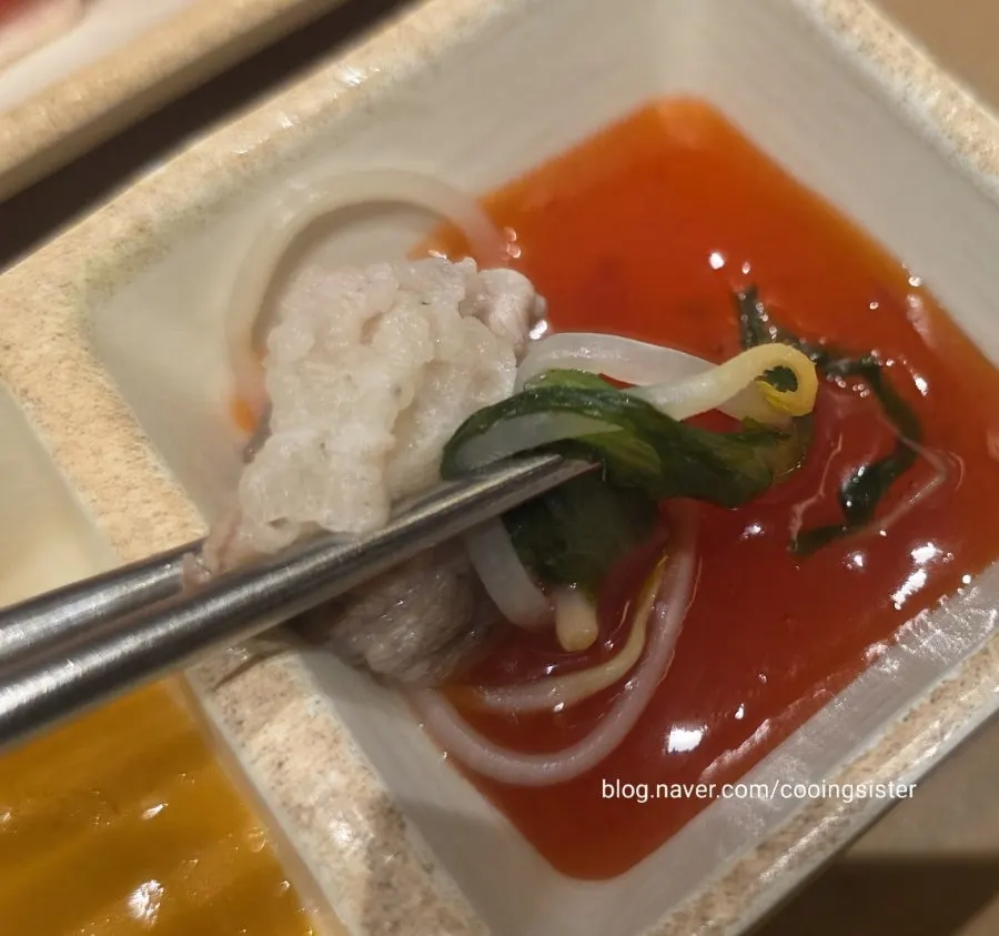 A finished bowl of shabu-shabu